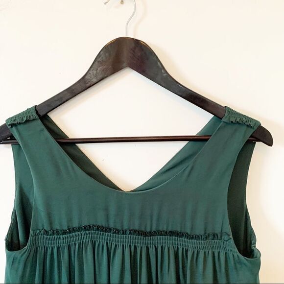 Carolina Belle Montreal Green Empire Waist Flowy Lined Sleeveless Maxi Dress - Picture 12 of 12